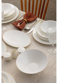 Resim Emsan Elmira Gold Fine Bone 59 Parça 12 Kişilik Yemek Takımı Beyaz 