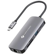 Resim Type-C to 3xUSB-A 3.0 4K HDMI RJ45 Ethernet PD TF SD Kart Okuyucu Dönüştürücü Hub Novoo