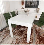 Resim Single Beyaz Dikdörtgen Yemek Masası 120x80 / Beyaz 