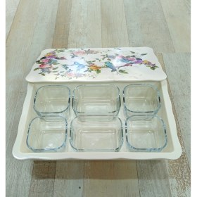 Resim Flora Melamin Tepsili 6'lı Cam Kahvaltılık Seti 
