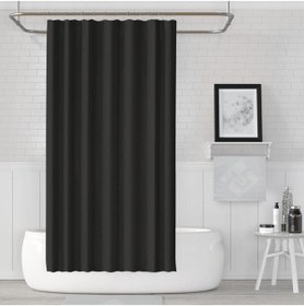 Resim Tropikhome Banyo Perdesi - Tek Kanat Duş Perdesi, Polyester Kumaş Duşakabin Perdesi 180x200 Cm Küvet Perdesi 