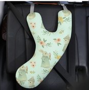 Resim Elmpaly Yeşil Araç Boyun Yastığı Uzun Yol Seyahat Yastığı Ayarlanabilir Emniyet Kemeri Omuz Pedi 