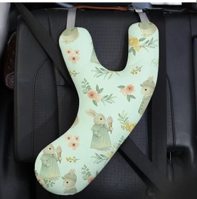 Resim Elmpaly Yeşil Araç Boyun Yastığı Uzun Yol Seyahat Yastığı Ayarlanabilir Emniyet Kemeri Omuz Pedi 