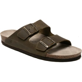 Resim Erkek Terlik Hawaıı G105996 Genuins Oiled Leather Kaki 