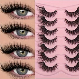 Resim False Eyelashes Luxury 3D Plush Kedi Gözü Tilki Gözü Sahte Kirpikler - Kalın, Yumuşak, Hafif, Başlangıç İçin Uygundur | Çoklu Stiller Tekrar Kullanılabilir Kirpikler 