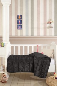 Resim Elart Velvet Bebek Yorgan (150x100 cm) Antrasit 