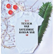 Resim Limon Bebek Baskılı Teyze Pamuklu Çıtçıtlı Body Zıbın 