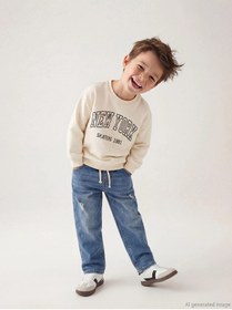 Resim LC Waikiki LCW Kids İndigo Regular Fit Erkek Bebek Bağcıklı Jean Pantolon 