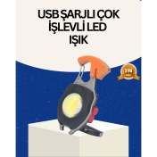 Resim USB Şarjlı Mini LED Anahtarlık Fener 