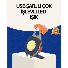 Resim USB Şarjlı Mini LED Anahtarlık Fener 