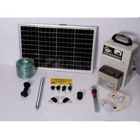 Resim Elektrikli Çit 24ah-set3 Domuz Kovucu Cihazı 50 Watt Paneli 500metre Örgü-ağaç 