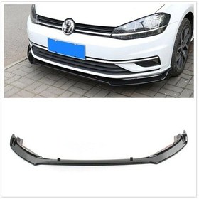Resim Vw Golf 7.5 Ön Tampon Altı Lip Plastik Kulaklı Parlak Siyah 
