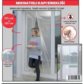 Resim Luas Mıknatıslı Kapı Sinekliği, Sinek Böcek Tutucu, Beyaz Tül Sineklik, Sivrisinek Ağı, Balkon Kapısı, Sürgülü Kapı, Teras Kapısı Için Mıknatıslı Perde 105 cm 