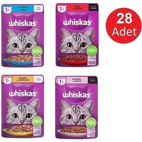 Resim Sığır - Tavuk - Somon - Ton Balıklı Karışık Yaş Kedi Maması 28 Adet 85 Gr. 