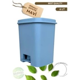 Resim Storemax Plastik Dekoratif Mutfak Banyo Çöp Kovası 6l Renkli Pedallı Mavi, Gri,beyaz,siyah Ofis Temizlik Kovası Çöp Konteynırı Kolay Temizlenir (Mavi) 