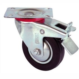 Resim Skygo Servis Tekeri - Tablalı Frenli Siyah Döner - Çap 80 mm 