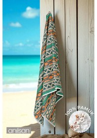 Resim Maya Plaj Havlusu %100 Pamuk 70x140 Çok Renkli 