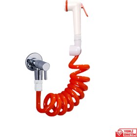 Resim PLASYAY Spiral Taharet Matik Hortum Seti 1.5 Metre Turuncu 