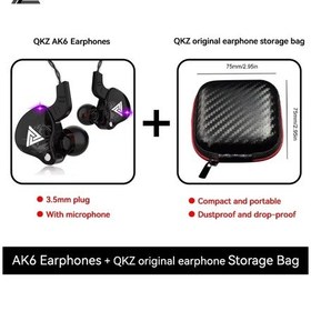 Resim Lasonstiges Çanta İle Siyah Qkz Ak6 Hifi Kablolu Kulaklıkyarış Spor Kulaklık Bas Stereo Gürültü Azaltma Kulaklık Musicearbuds Mic İle Kulak İçi 