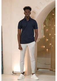 Resim Paul Martin Örme Polo Yaka Regular Fit Pamuklu Ve Likralı T-shirt Lacivert 