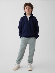 Resim GAP Erkek Çocuk Yeşil Relaxed Logo Fransız Havlu Kumaş Jogger Eşofman Altı 
