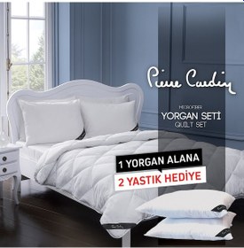 Resim Pierre Cardin Microfiber Yorgan Seti Çift Kişilik Beyaz 