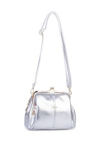 Resim Nas Bag Burslu Klipsli Vintage Omuz Ve Çapraz Çanta 23x20 Cm Ebatlarındadır Gümüş 