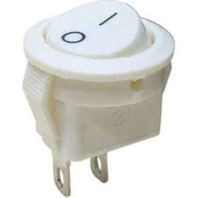 Resim IC-134E Mini (S) Yuvarlak Işıksız Anahtar On-Off 2P Beyaz 