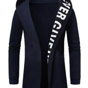 Resim Erkek Modası Rahat Kapüşonlu Sweatshirt Ceket, Düz Renk, Hafif Esneklik, Düzenli Kesim, Bahar/Sonbahar için 