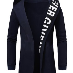 Resim Erkek Modası Rahat Kapüşonlu Sweatshirt Ceket, Düz Renk, Hafif Esneklik, Düzenli Kesim, Bahar/Sonbahar için 
