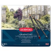 Resim Derwent Graphitint Sulandırılabilen Renkli Grafit Kalem 24Lü Set 