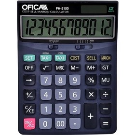 Resim Ofica Hesap Makinesi Masa Tipi 12 Hane Büyük Ekran TAX'lı FH-5150 