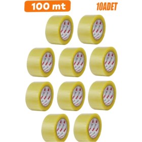 Resim Nublado Koli Bandı 45 mm x 100 mt Şeffaf Güçlü Yapışkanlı Kopmayan Bant Bandı (10 Adet) 