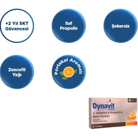 Resim Dynavit Herbal C Vitamini, Propolis & Beta Glukan 16 Pastil - C Vitamini, Propolis, BetaGlukan, Çinko 