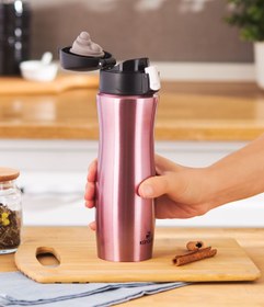 Resim Karaca Jüpiter Güvenlik Kilitli Sızdırmaz Kapaklı Paslanmaz Çelik Termos 500 ml Rosegold 