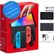 Resim Tekno İthalat Nintendo Switch Oled 64 Gb Aksesuarlı Konsol - Kırmızı/mavi - Türkiye Uyumlu Şarj Adaptörlü 