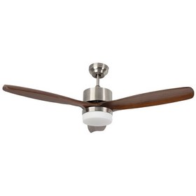 Resim Alsanfan Modern Gri Motor Kahverengi Kanat Aydınlatmalı Uzaktan Kumandalı Tavan Vantilatörü 132cm 