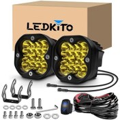 Resim Motion003 Alüminyum 4 İnç Sarı Modlu Motosiklet Led Işık 3000 Lümen Su Toz Geçirmez Atv Utv 