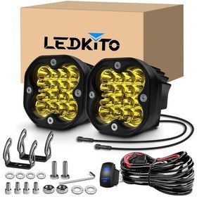 Resim Motion003 Alüminyum 4 İnç Sarı Modlu Motosiklet Led Işık 3000 Lümen Su Toz Geçirmez Atv Utv 