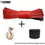 Resim Hightower 7700lbs Ağır Hizmet Kırmızı Vinç Halatı 50ft Çelik Kanca Ve Lastik Tıpa İle 1set Kırmızı 