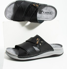 Resim Enova Birr Bazaar Erkek Ortopedik Çift Monta Taban Tokalı Dikişli Şık Ev Dışarı Deri(SUNİ )Erkek Terlik 