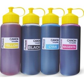 Resim Canon Tüm 4 Renkli Yazıcılar 4 Renk 500ml Photoink Mürekkep Bk8681986415518 Photoink 
