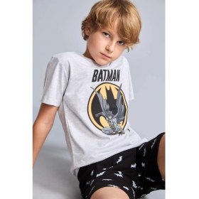 Resim DeFacto Batman Lisanslı Regular Fit 2'li Pijama Gri Melanj Takımı Erkek Çocuk H8144A826HS 