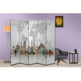 Resim Coğrafya Temalı Özel Tasarım Paravan Room Divider 180 x 200 cm 