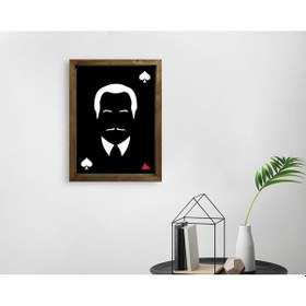 Resim Bk Home Godfather Baba Tasarımlı Doğal Masif Ahşap Çerçeveli Tabl (551060614) 
