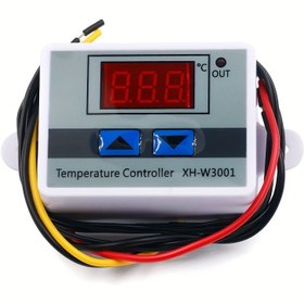Resim XH-W3001 Dijital LED Sıcaklık Kontrol Cihazı - Yukarı/Aşağı Düğmeleriyle Kolay Ayarlanma, LCD Ekran, 110V/220V, Endüstriyel Kullanım, Beyaz ve Gri Tasarım 