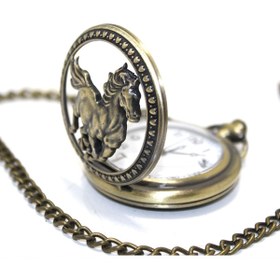 Resim hediyesahibi Zincirli Askılı Atlı Modelli Antik Köstekli Saat 