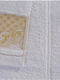 Resim Beyaz Pamuk Jakarlı Tekli Banyo Havlusu Saint Beyaz 