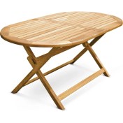 Resim Rehome Truva 160X90 cm Iroko Oval Yemek Masası 