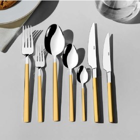 Resim Nehir Dalyan Altın 84 Parça Çatal Kaşık Bıçak Takımı Altın - Gri 